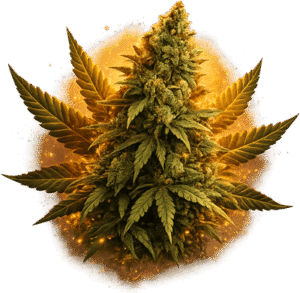 Illustration décorative d'une fleur de CBD premium.