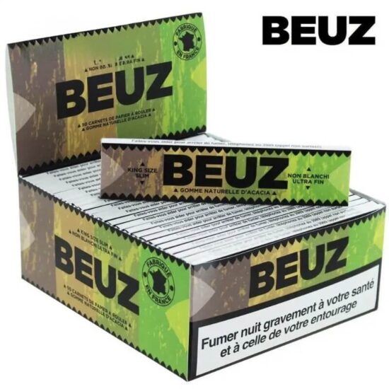 Feuilles à rouler Beuz Brown Brown Slim King Size 32 feuilles