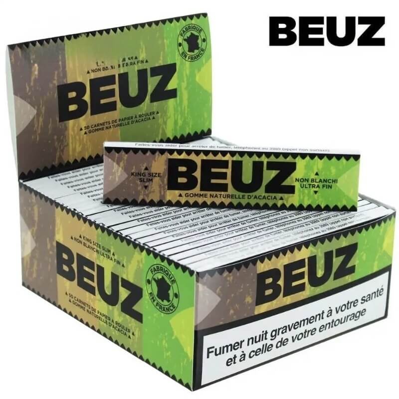Feuilles à rouler Beuz Brown Brown Slim King Size 32 feuilles